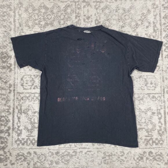 AC/DC T Shirt Mens Distressed Y2K Band Black Short Sleeve Shirt Size 2XL XXL - Picture 5 of 5